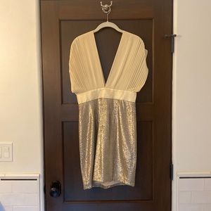 Abyss Dress, Ivory and Silver combination